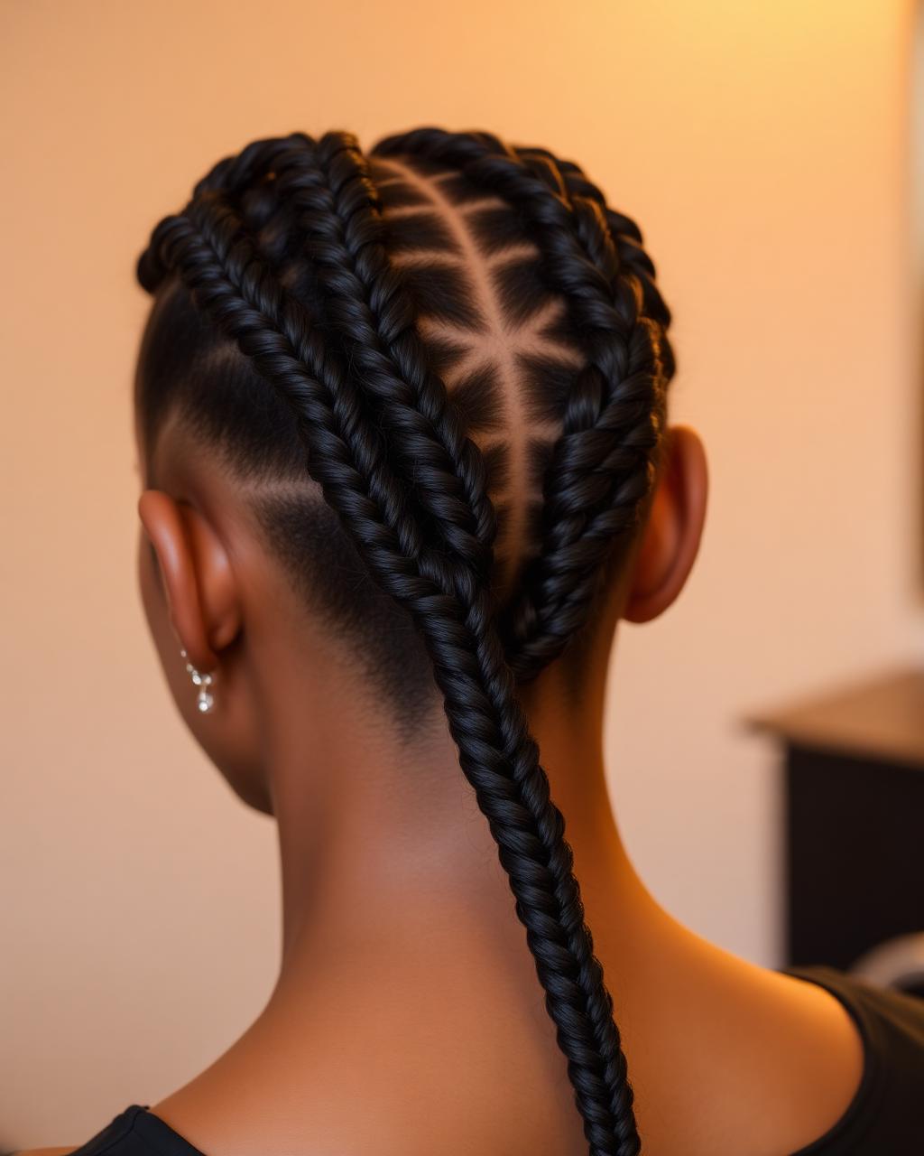 Placeholder photo of neat knotless braids showing clean, precise parting